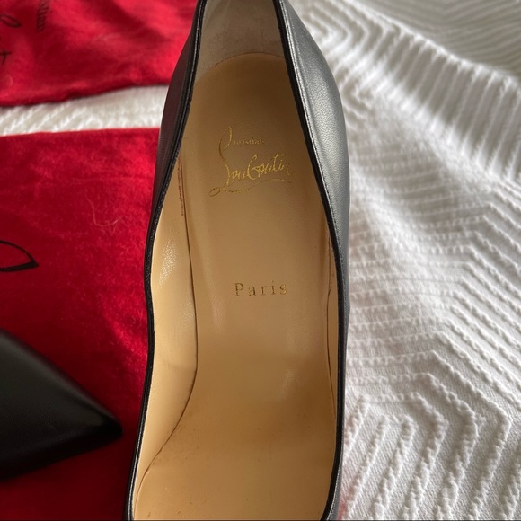 Christian Louboutin Pigalle Follies 100 Black Leather Pu - Picture 10 of 12